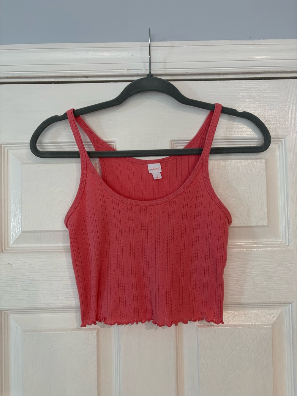 Colsie Ribbed Coral-Pink Tank Top
